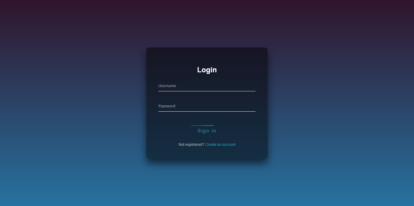 login page